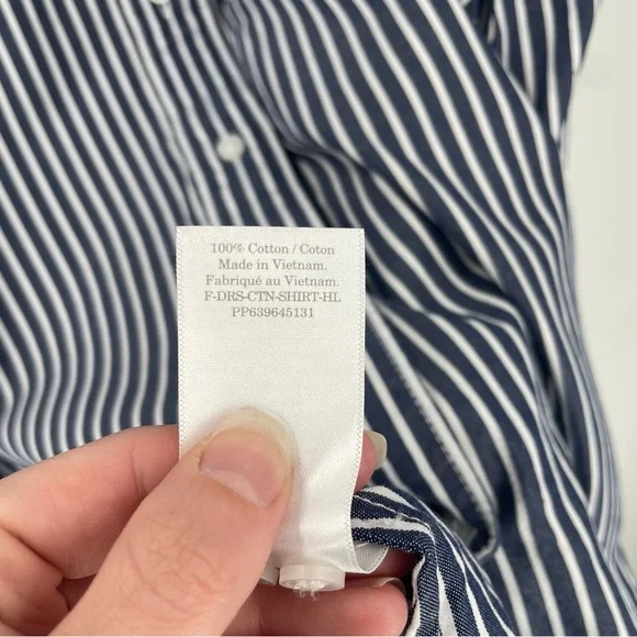 EVERLANE The Daytripper Striped Button Down Oversized Short Sleeve Shirt Dress - Picture 10 of 11